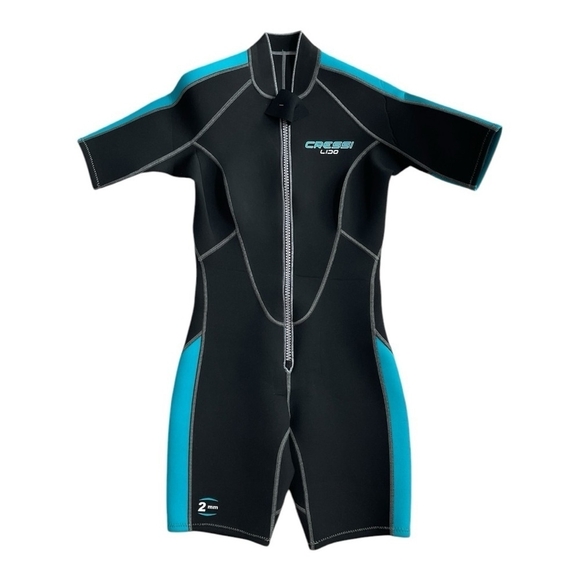 CRESSI LIDO Women’s Shorty Wetsuit Size M 2mm Neoprene Black Grey Aqua NWT - Picture 5 of 9